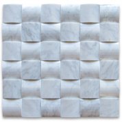 Carrara White 3D Cambered 2x2 Mosaic